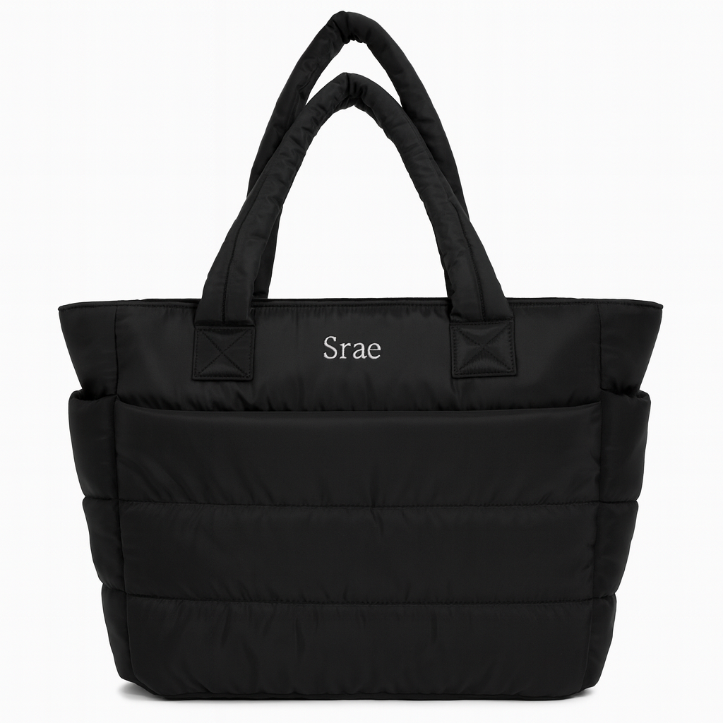 Soft Handle Puffy Tote Bag