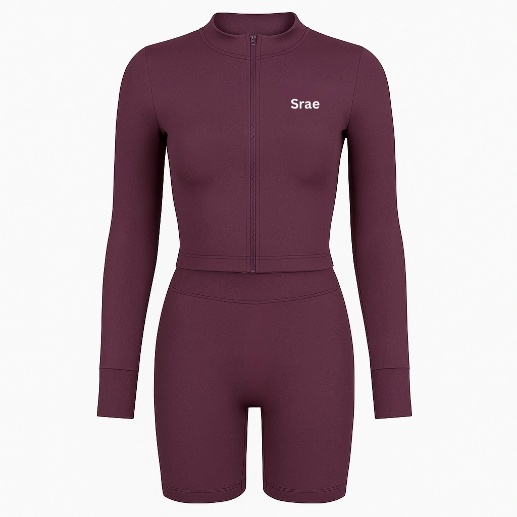 Seamless Jacket and Shorts Matching Set