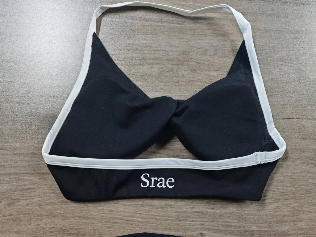 Twist Color Block Halter Sports Bra