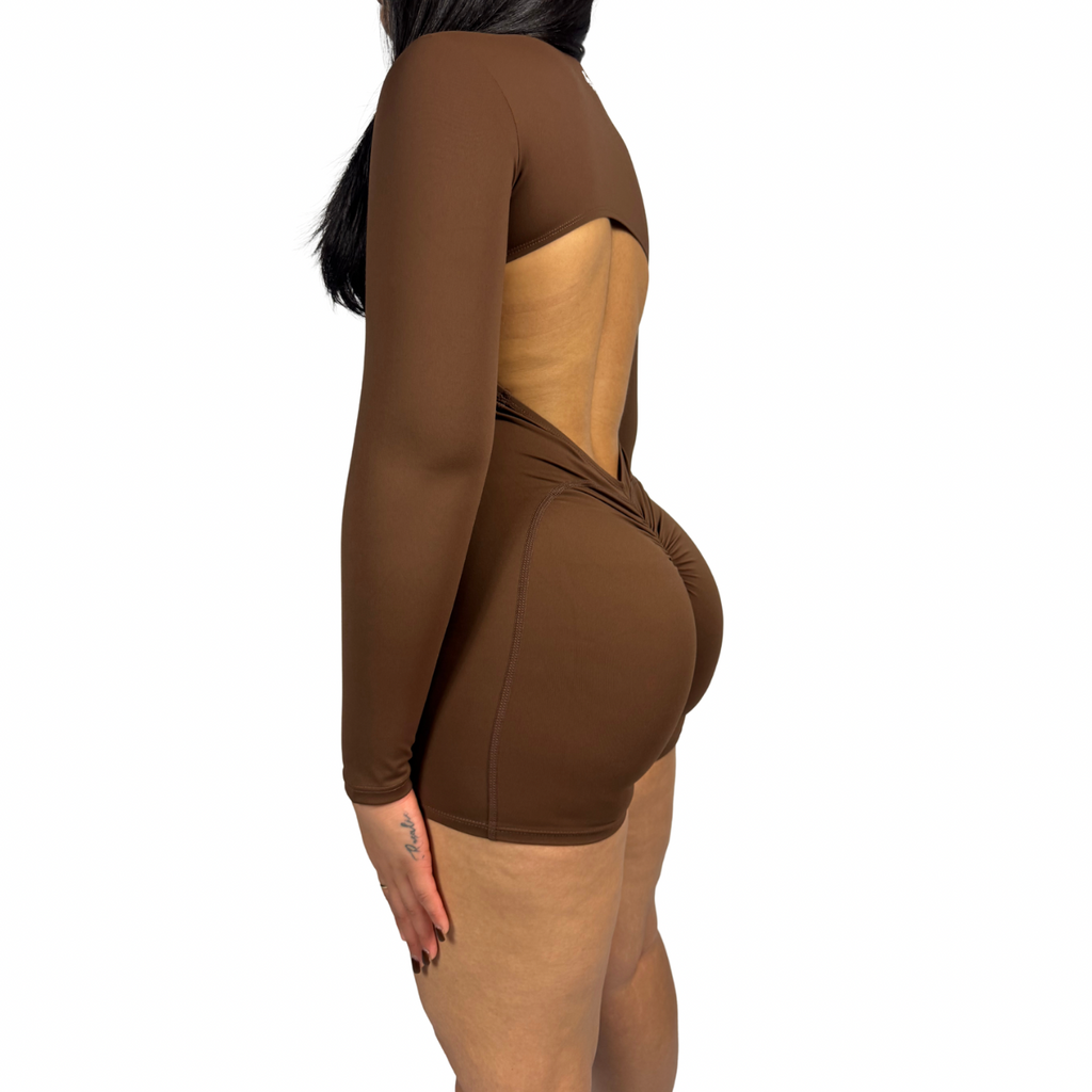 Edge Open Back Scrunch Romper