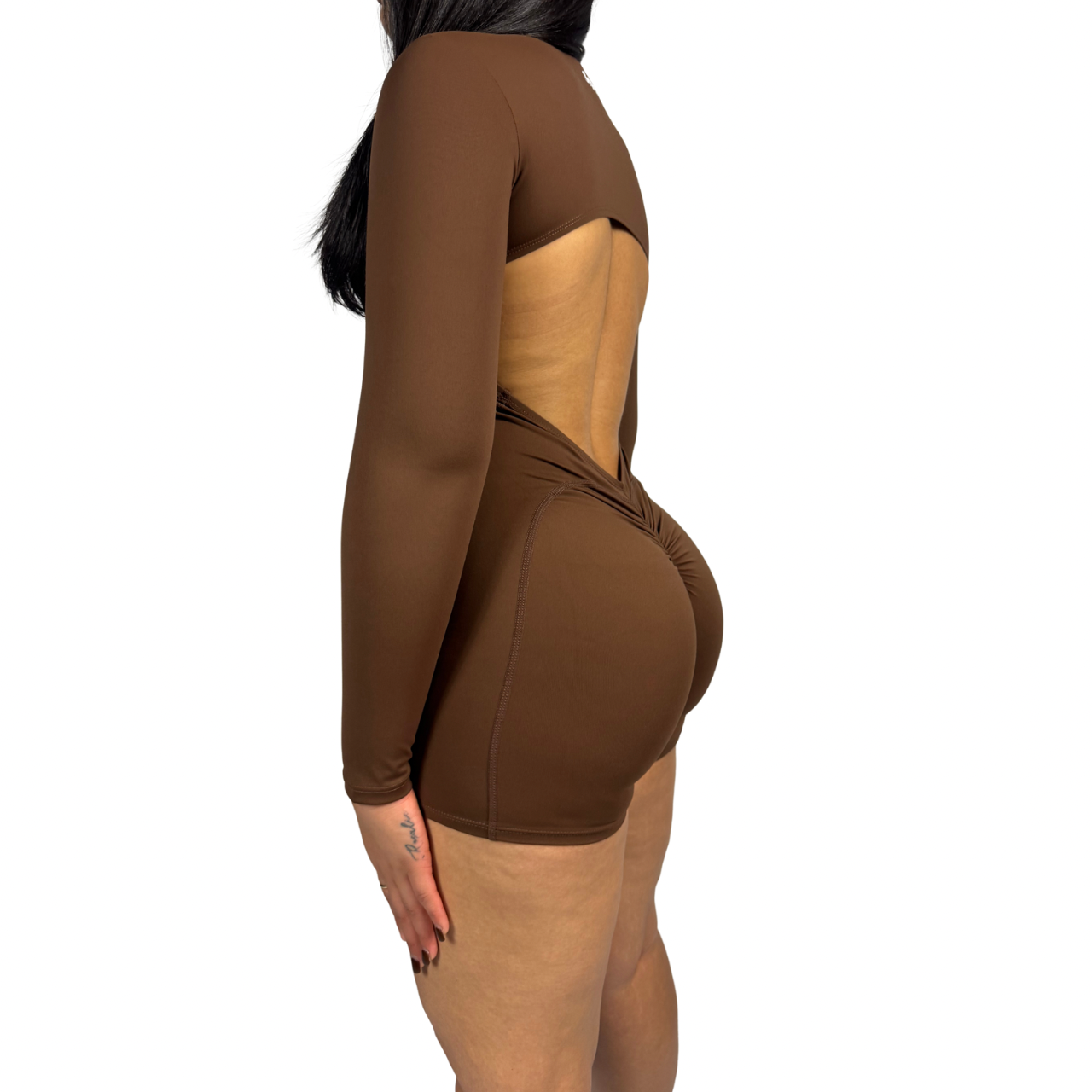 Edge Open Back Scrunch Romper