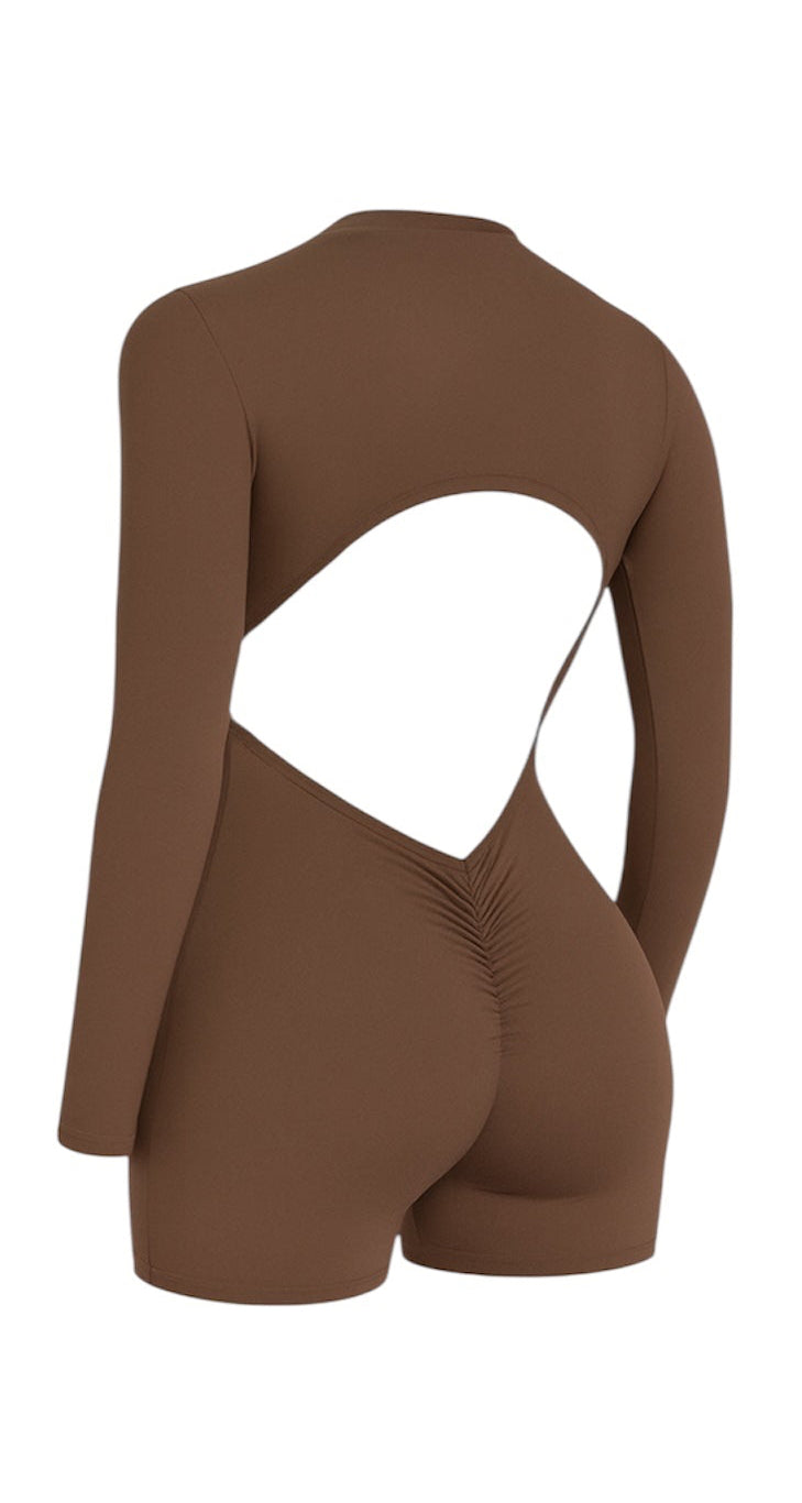 Edge Open Back Scrunch Romper